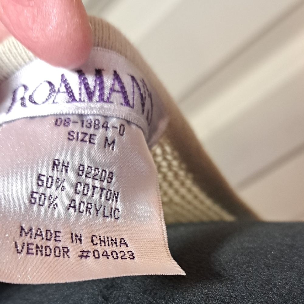 Roaman's Crochet Layered Tunic in Cream and Brown - Picture 7 of 7